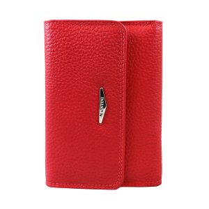 Portafoglio in vera pelle martellata CONTESSA – Rosso