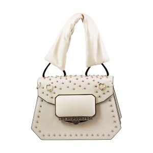 Borsa a mano con borchiette OASI LUNA – Bianco