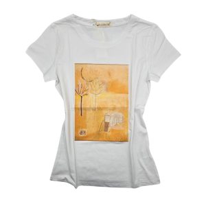 t-shirt bianca in cotone “un quadro sulla t-shirt” – Luce!
