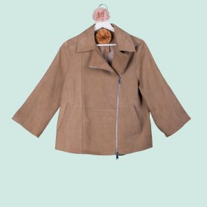 Giacca Chiodo Rivisitato Donna in Pelle Vaniglia The Jack