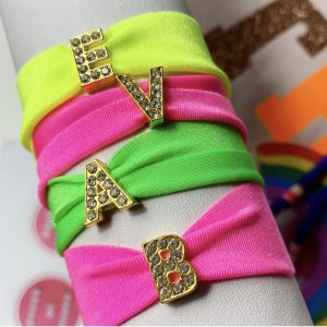 Braccialetto Fluo Letterina Gold