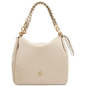 AMY Borsa shopping in pelle morbida – Beige