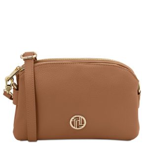 LILY Borsa a tracolla in pelle morbida – Caramello