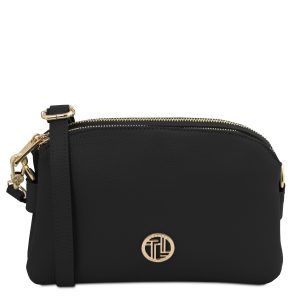 LILY Borsa a tracolla in pelle morbida – Nero