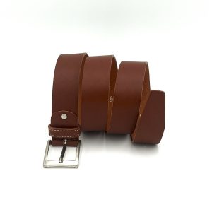 CINTURA MARRONE CON CUCITURE A CONTRASTO