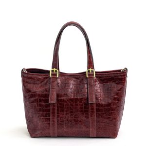 COCCO SMALL – Borsa in pelle stampa cocco rubino