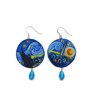 Orecchini –  La notte stellata di Van Gogh ceramica