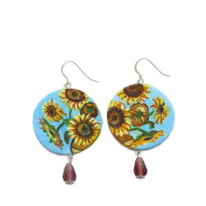 Orecchini –  I girasoli di Van Gogh ceramica