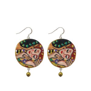 Orecchini –  Il bacio di Klimt in ceramica