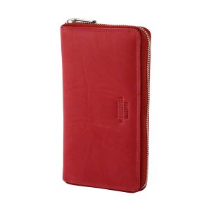Portafoglio da donna con zip esterna CUOIERIA – Rosso
