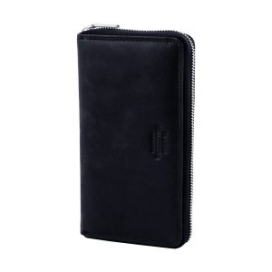 Portafoglio da donna con zip esterna CUOIERIA – Navy Blue