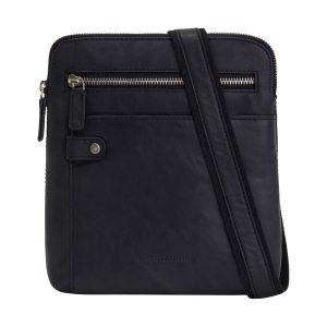Borsello a tracolla in pelle COSTANZO – Nero