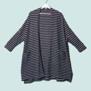 Cardigan a Righe in Jersey Mama B