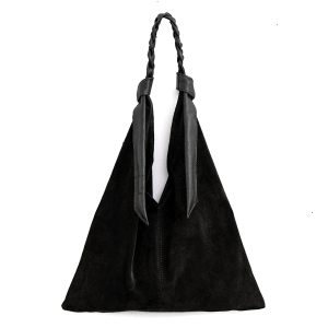 LIANA – Sacca in camoscio e pelle nero