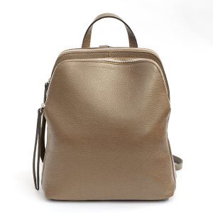 LONDON – Zaino a due zip in pelle biscotto