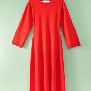 Abito in Viscosa Rosso Floor