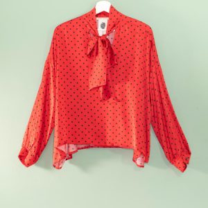 Blusa a Pois con Fiocco Numero Primo
