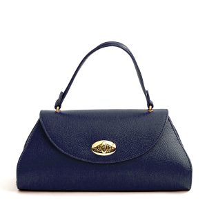 SUSAN – Borsa a bauletto in pelle blu notte