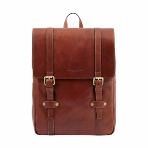 Zaino in pelle con doppia fibbia FIORENTINO – Testa di Moro