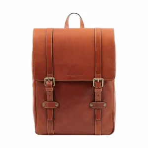 Zaino in pelle con doppia fibbia FIORENTINO – Miele