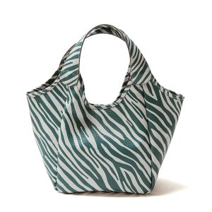 ZEBRA – Tote in pelle serigrafata smeraldo