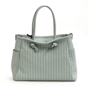 ZELIA TOTE – Borsa in pelle nappa forata menta