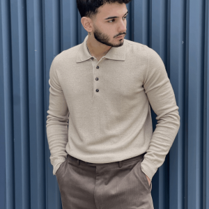 POLO CON BOTTONI NOCCIOLA