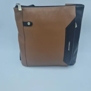 Tracolla in pelle piatta Acciaio