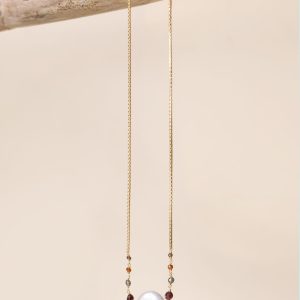 Collana Girocollo con Pietra Piatta e Quarzo Granato