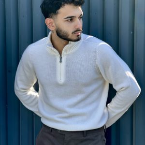 PULLOVER CON ZIP MILK