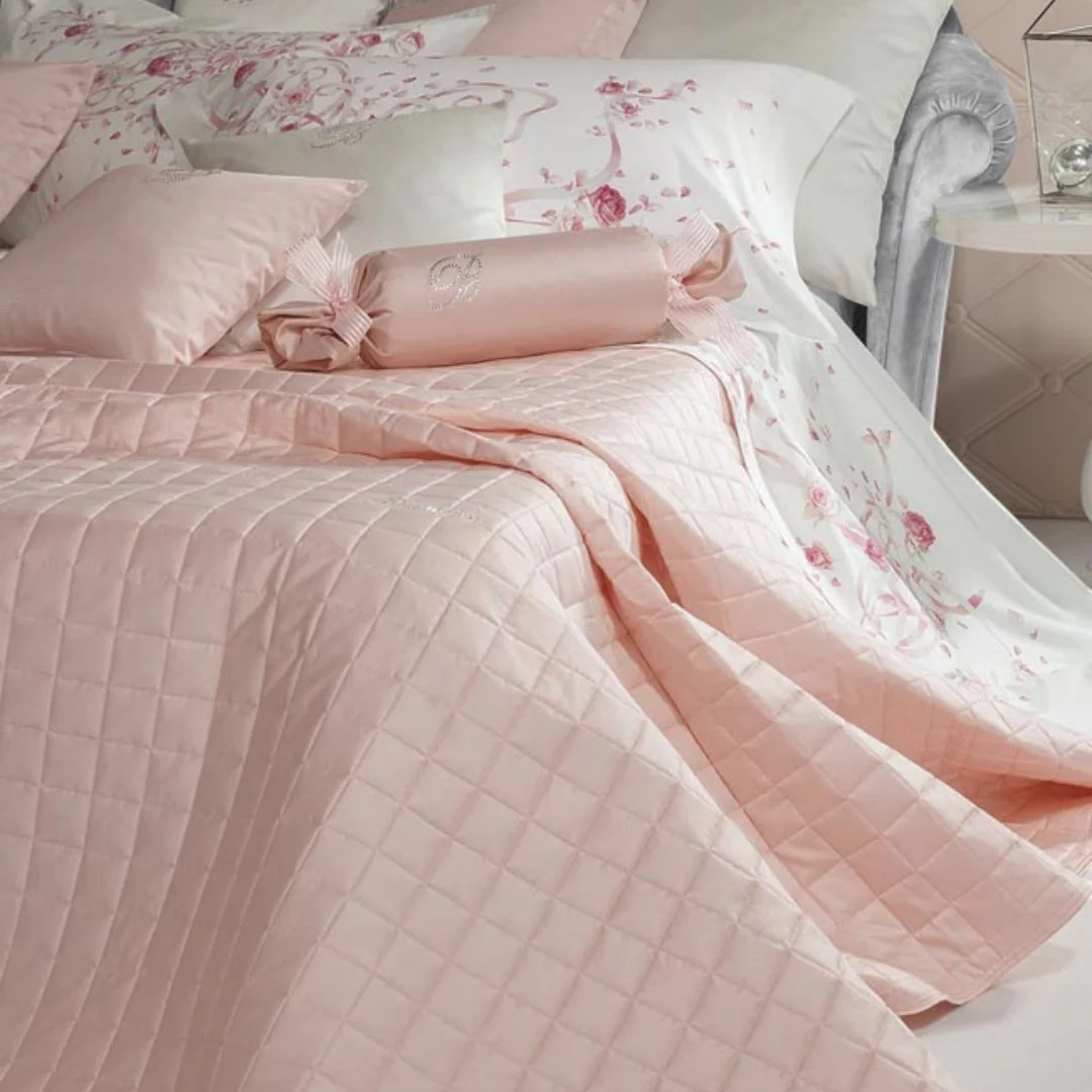 Blumarine Copriletto matrimoniale Lory trapuntato in puro raso di cotone Seta - immagine 2