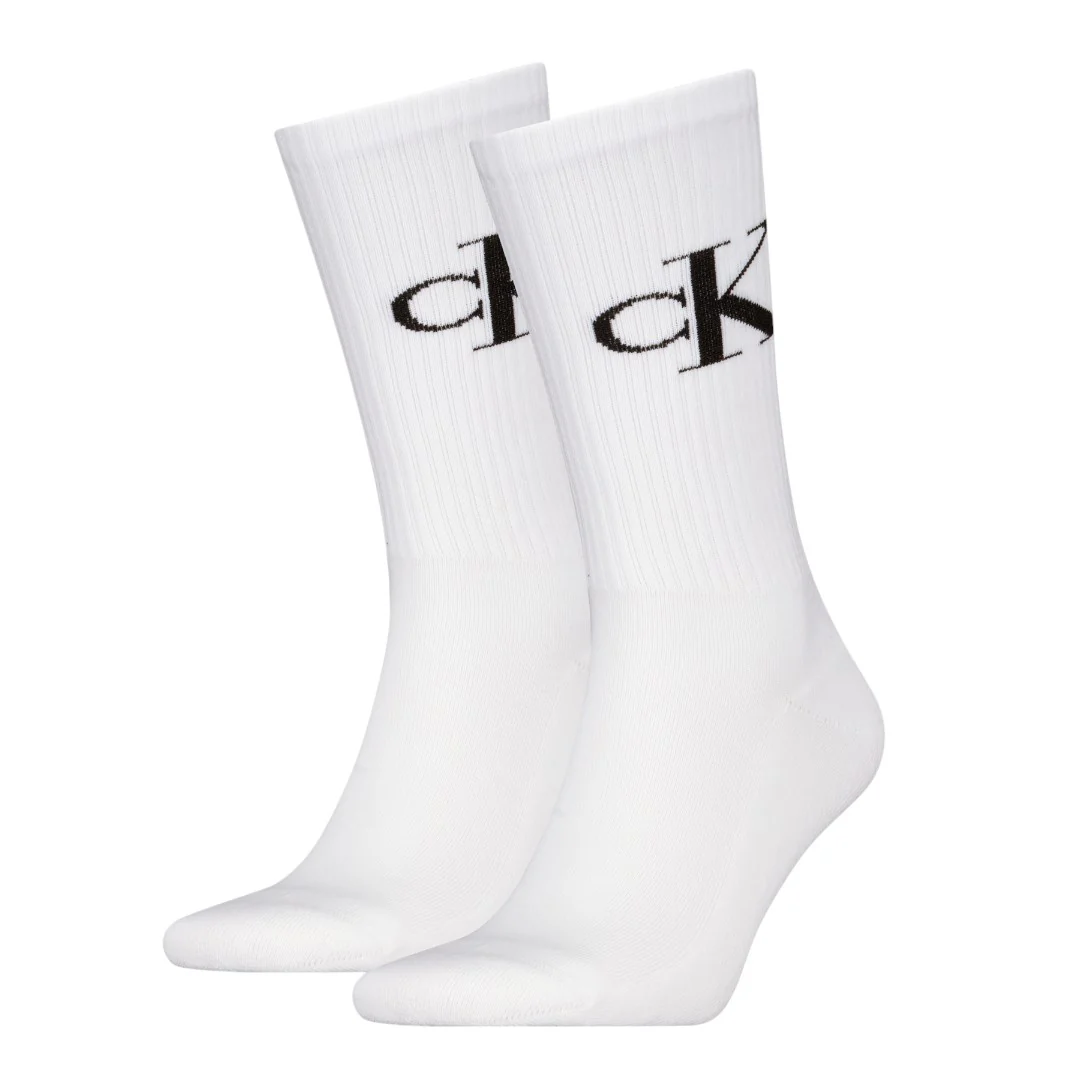 Calvin Klein Uomo 2P Calze Monogram bianco 701228802 002 805