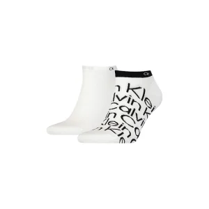 Calvin Klein Uomo 2P Calzini Alla Caviglia Bianco Con Logo 701218714 002 043