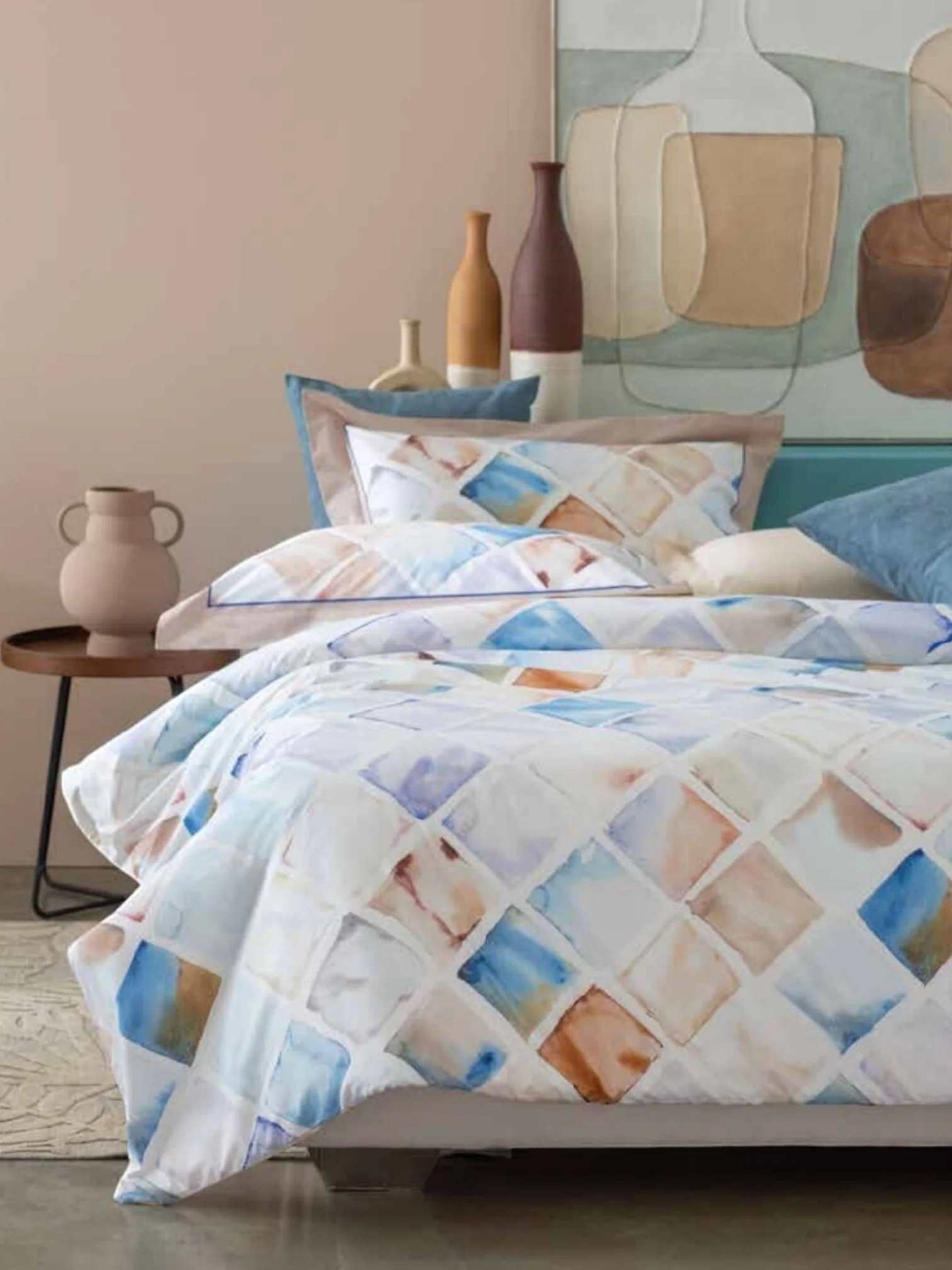 Dondi Home Notti Blu Lenzuola matrimoniale in percalle Vietri Mosaico - immagine 3