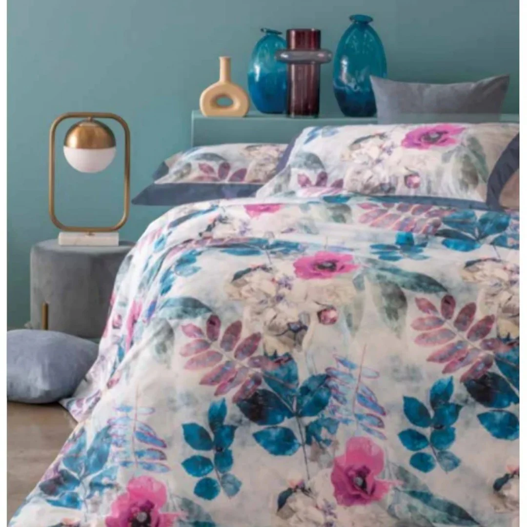 Dondi Home Notti Blu Parure Copripiumino in percalle stampato Claire Laguna