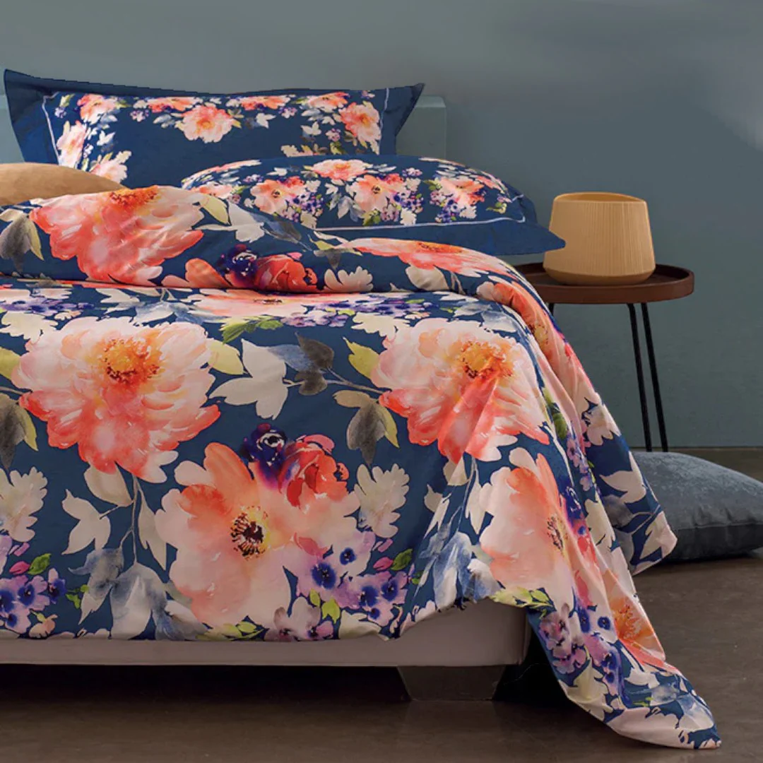 Dondi Home Notti Blu Parure Copripiumino in percalle stampato Solaria Blu - immagine 3