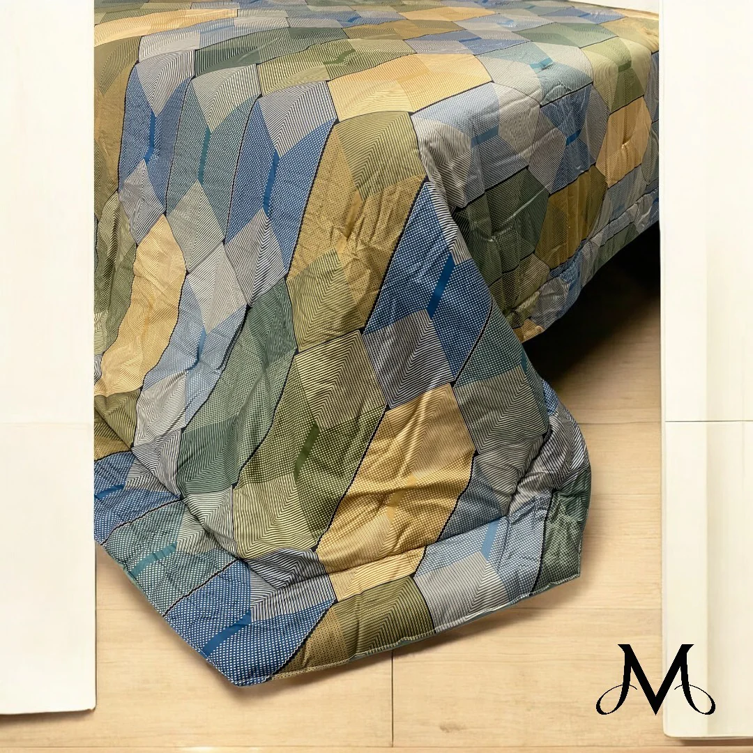 Reever Trapunta in raso di cotone Diamante Blu Verde LG02200501 - immagine 3