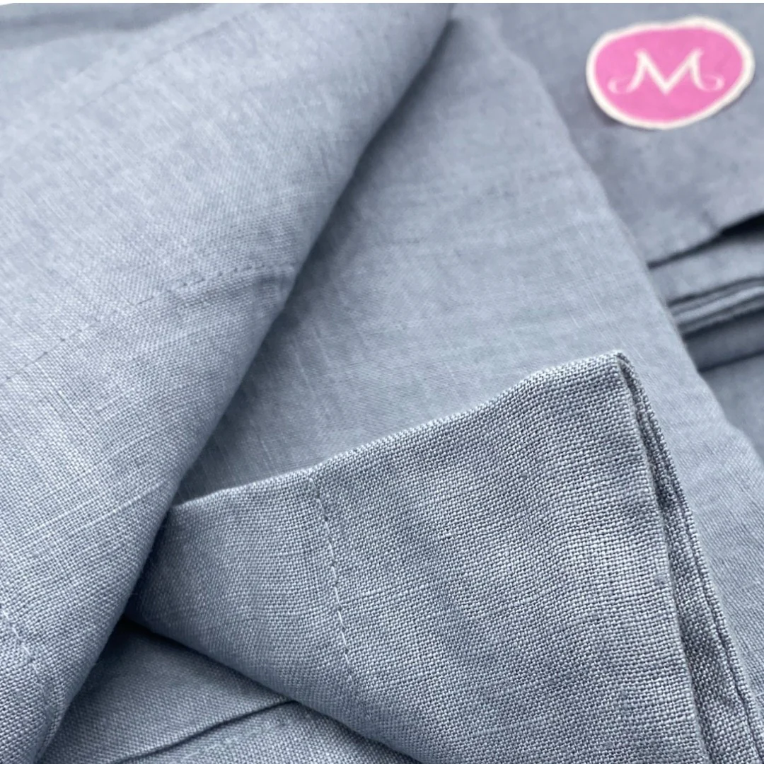 Biancoperla completo lenzuola matrimoniali puro lino tinto in capo Luxury Cielo - immagine 3