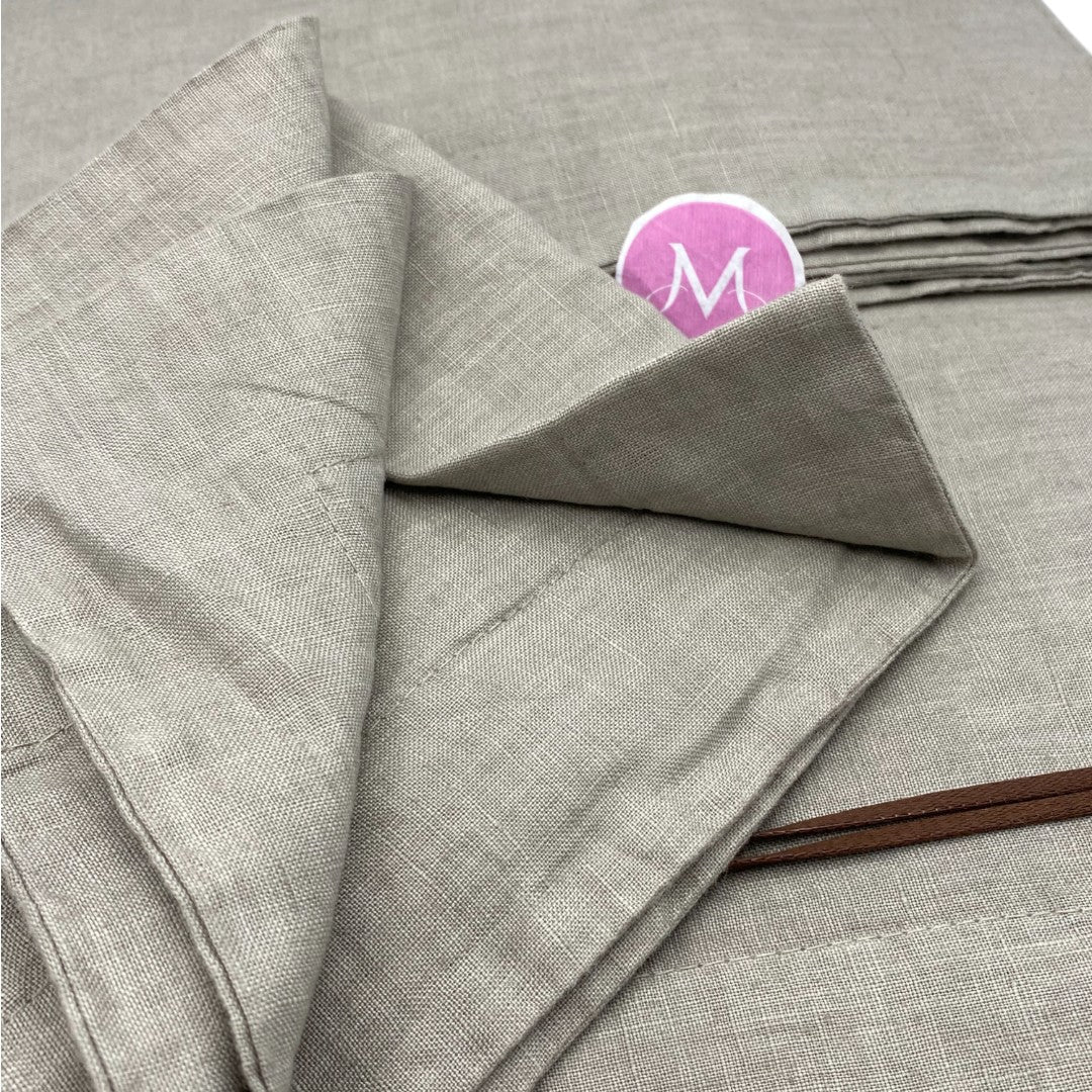 Biancoperla completo lenzuola matrimoniali puro lino tinto in capo Luxury Sabbia - immagine 3