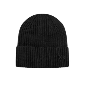 Calvin Klein Cappello Donna Ribs con risvolto Nero - K60K612033 BEH