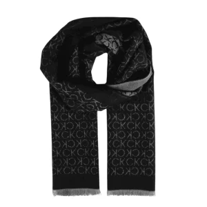 Calvin Klein Sciarpa Uomo Logo Allover Lana nero - K50K509700 BAX