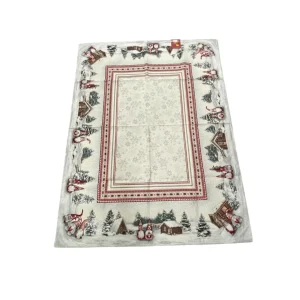 Emily Home Tovaglia Gnomo di Natale in Gobelin rosso-argento