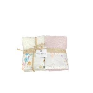 Biancoperla Set spugna 4 pezzi 2 Viso + 2 Ospite Rosa - Bianco