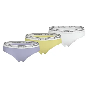 Calvin Klein 3 Pack Slip Bambina Purpleheather/Elfinyellow/Pcwh - G80G800728T-0V