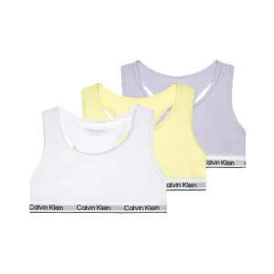 Calvin Klein 3 Pack Brassière Bambina Purpleheather/Elfinyellow/Pcwh - G80G80074