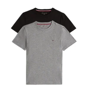 Tommy Hilfiger 2 Pack T-Shirt Bambino Medium Grey Ht/Black - UB0UB00310-0UB