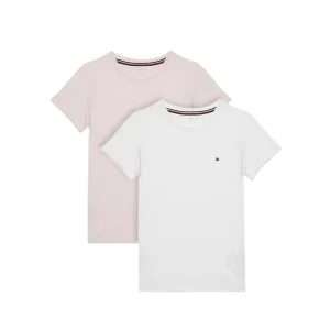 Tommy Hilfiger 2 Pack T-Shirt Bambina White/ Light Pink - UG0UG00307-0VS