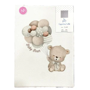 Gary Copertina Neonato 100% cotone tinta unita con stampa palloncini latte 75x90