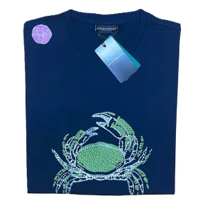 Emporio Armani Beachwear T-Shirt uomo Blue Print Crab - EM000574 AF12347 FB074