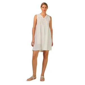 Noidinotte Abito Corto Donna Spalla Larga Sangallo E Cotone - LA003315PB401